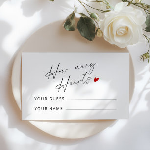 Carte D'accompagnement Combien de cœurs jeu de baby shower minimaliste po