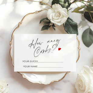 Carte D'accompagnement Combien de Corks minimaliste douche nuptiale jeu
