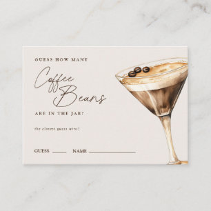 Carte D'accompagnement Combien de fèves de café Espresso Martini Douche