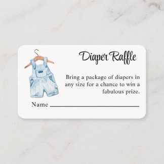Carte D'accompagnement Combinaison vintage bleue pour bébé Tirage au sort