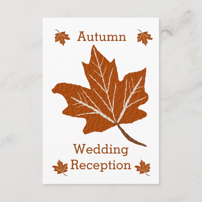 Carte D'accompagnement Conception Automne Réception de mariage (Devant)