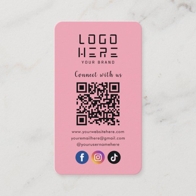 Carte D'accompagnement Connectez-Vous Aux Médias Sociaux Américains QR Co (Devant)