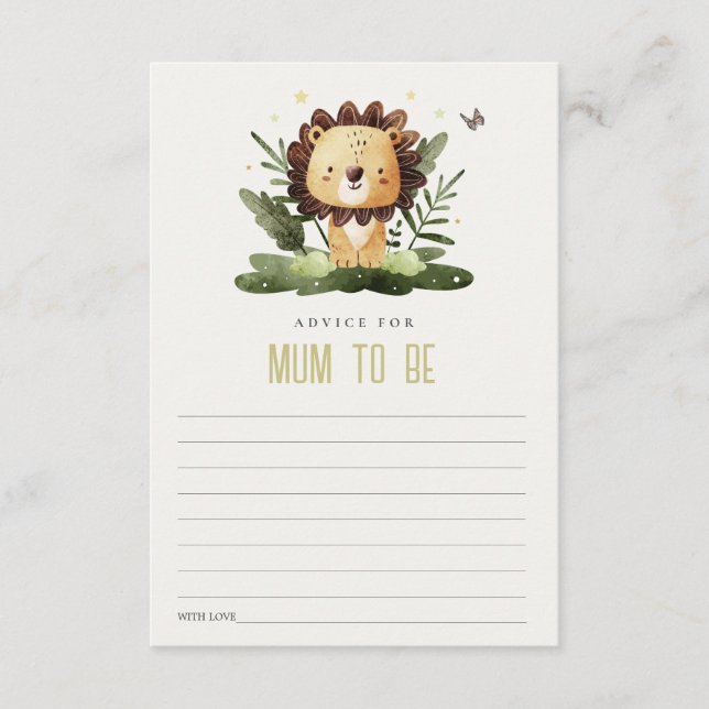 Carte D'accompagnement Conseil animal de la jungle sauvage mignonne pour  (Devant)