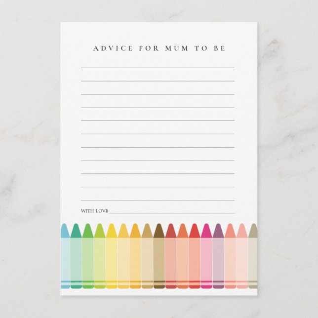 Carte D'accompagnement Conseil Arc-En-Ciel Cute Crayon Fun Pour Maman Bab (Devant)