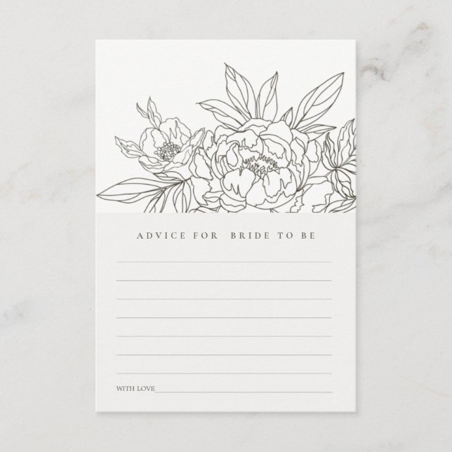 Carte D'accompagnement Conseil Brown Floral Sketch Pour Fête des mariées  (Devant)