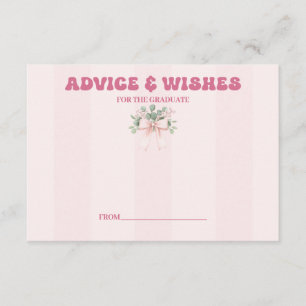 Carte D'accompagnement Conseil de fête et Whats de la Grad Bow rose