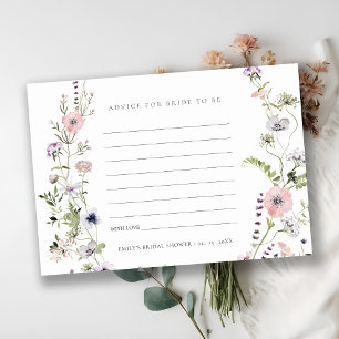 Carte D'accompagnement Conseil Fleur sauvage Rose Pour Fête des mariées M