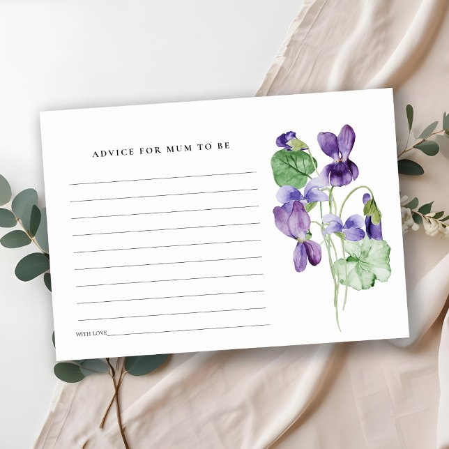 Carte D'accompagnement Conseil Floral Violet Élégant Pour Le Baby shower  (Créateur téléchargé)