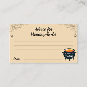 Carte D'accompagnement Conseil pour le Baby shower de sorcière d'Hallowee