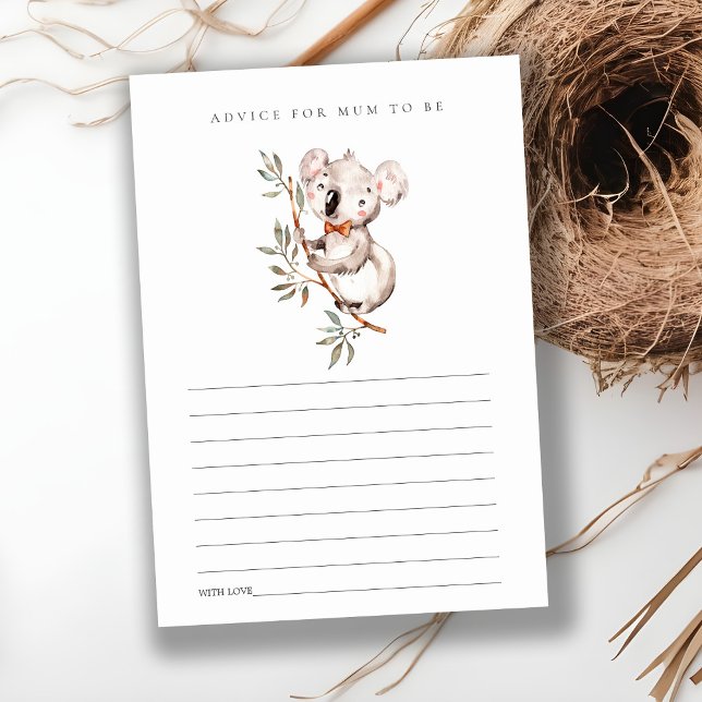 Carte D'accompagnement Conseil sur le feuillage de Cute Koala pour le Bab (Créateur téléchargé)