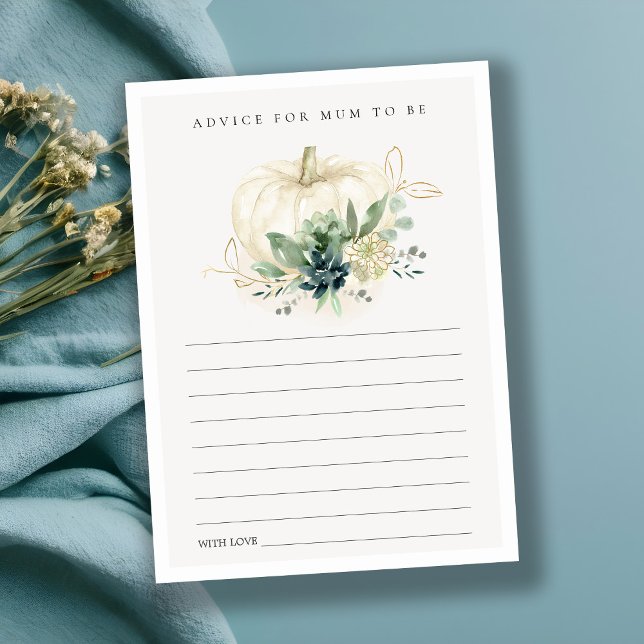 Carte D'accompagnement Conseils de citrouille succulents Maman futur bébé (Créateur téléchargé)