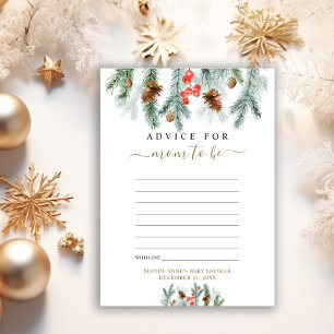 Carte D'accompagnement Conseils de verdure hivernale pour le Baby shower 