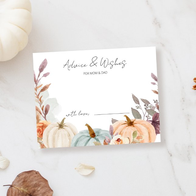 Carte D'accompagnement Conseils et souhaits Petit Baby shower Citrouille (Créateur téléchargé)