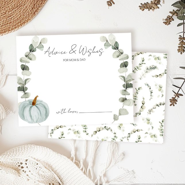 Carte D'accompagnement Conseils et souhaits Petit Baby shower Citrouille (Créateur téléchargé)