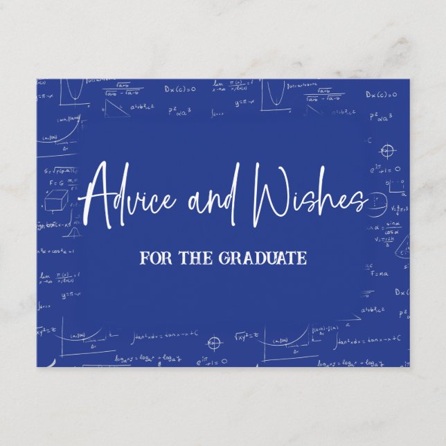 Carte D'accompagnement Conseils et voeux bleus pour le diplômé (Devant)