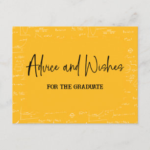 Carte D'accompagnement Conseils et vœux jaunes pour le diplômé