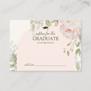 Carte D'accompagnement Conseils floraux roses élégants pour le diplômé