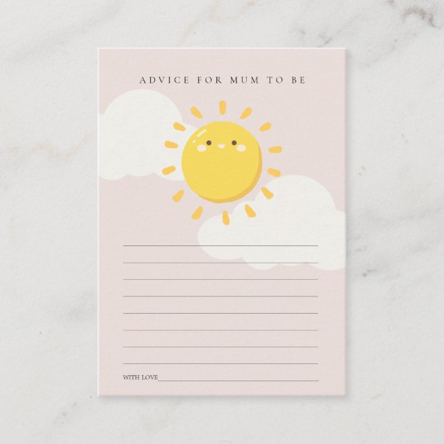 Carte D'accompagnement Conseils pour le petit bain de soleil pour le Baby (Devant)