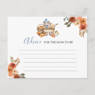 Carte D'accompagnement Conseils pour maman pour Baby Shower d'Automne en