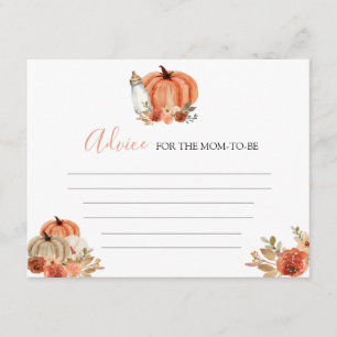 Carte D'accompagnement Conseils pour maman pour la Baby Shower d'automne