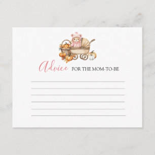 Carte D'accompagnement Conseils pour maman pour une Baby Shower Ours Rose