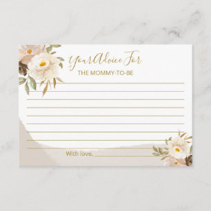 Carte D'accompagnement Conseils pour une baby shower Fleurie et Genre Neu