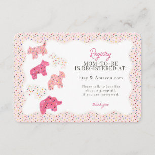 Carte D'accompagnement Cookies d'animal givré rose Registre cadeau Insére