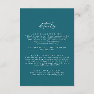Carte D'accompagnement Coordonnée aquarelle moderne   Détail du Mariage T