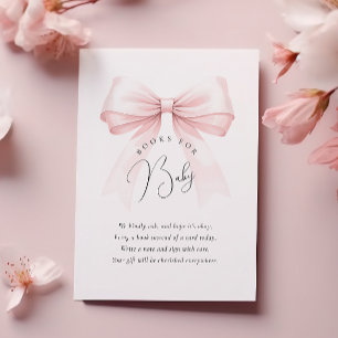 Carte D'accompagnement Coquette Bow Baby shower Bow Livres pour bébé