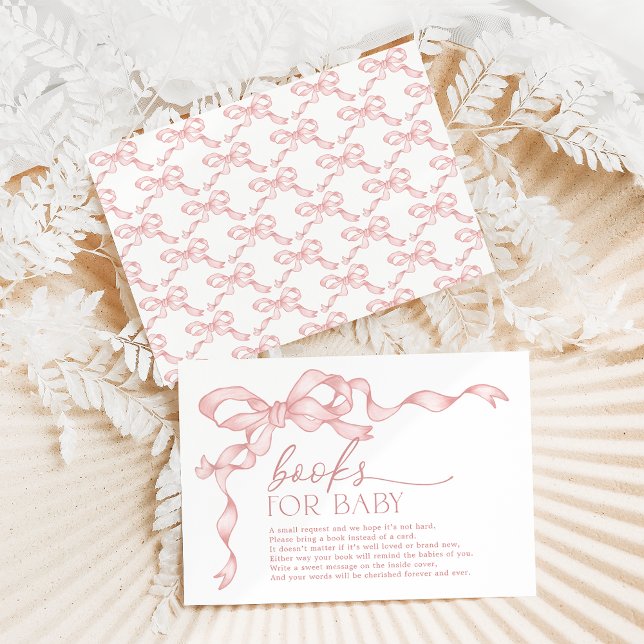 Carte D'accompagnement Coquette Bow Books for Baby Girl Show (Créateur téléchargé)