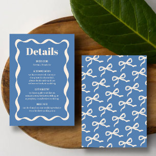 Carte D'accompagnement Coquette Bow Retro Mariage Détail