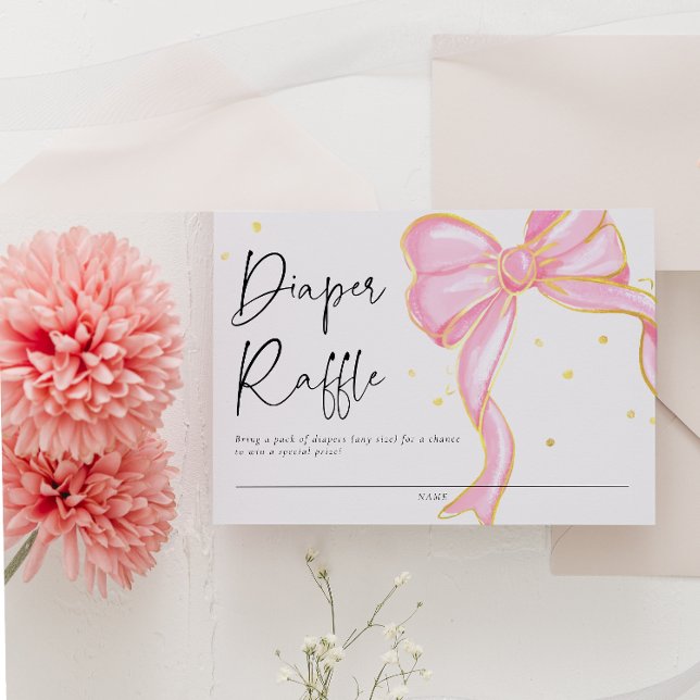 Carte D'accompagnement Coquette rose moderne Bow Baby shower fille (Créateur téléchargé)