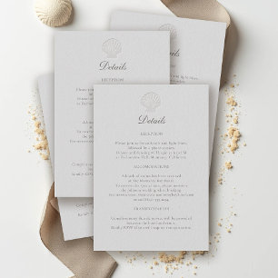 Carte D'accompagnement Coquille côtière marine Détails du Mariage officie