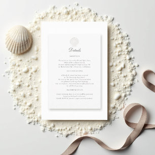 Carte D'accompagnement Coquille côtière marine Détails Mariage officiel P
