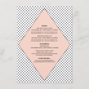 Carte D'accompagnement Coral Modern Pois Info Card Mariage