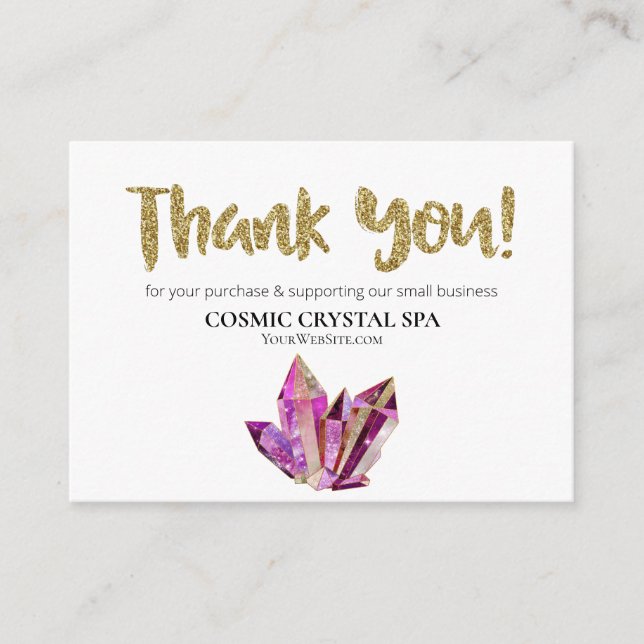 Carte D'accompagnement ~* COSMIC CRYSTAL - MERCI LOGO QR AP8 Review (Devant)