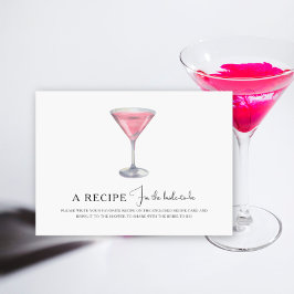 Carte D'accompagnement Cosmopolitan cocktail Bridal shower Recipe