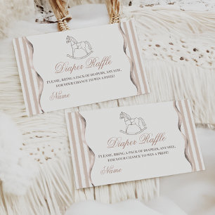 Carte D'accompagnement Couche de bébé Fête de Naissance Cheval à Bascule