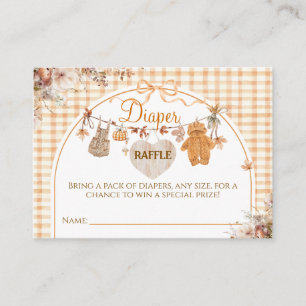 Carte D'accompagnement Couche de bébé Fête de naissance Floral automnal