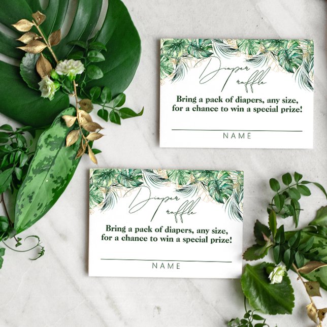 Carte D'accompagnement Couche garçon Safari Animal Jungle Vert & Or (Créateur téléchargé)