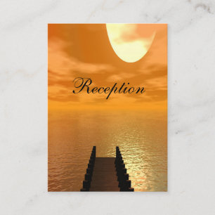 Carte D'accompagnement Coucher de soleil sur un Mariage de quai