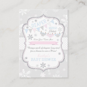 Carte D'accompagnement Couches-culottes de flocon de neige et billet de