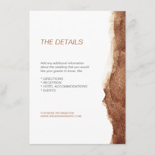 Carte D'accompagnement Couleur cuivre moderne simple direction mariage