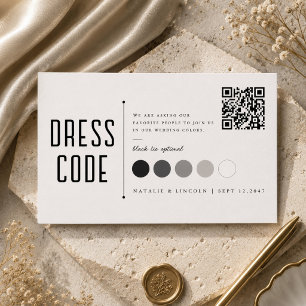 Carte D'accompagnement Couleurs de mariage modernes Black Tie facultatif