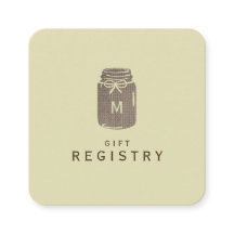 Country Burlap Mason Jar Registre des cadeaux Mari