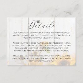 Carte D'accompagnement Country Sunflower White Grange Wood Détails du Mar