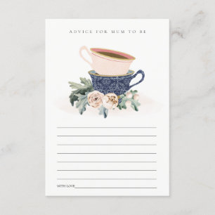 Carte D'accompagnement Coupe Bleu Bleu Conseil Floral Pour Le Baby shower