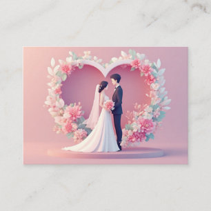 Carte D'accompagnement Couple de mariage romantique en silhouette
