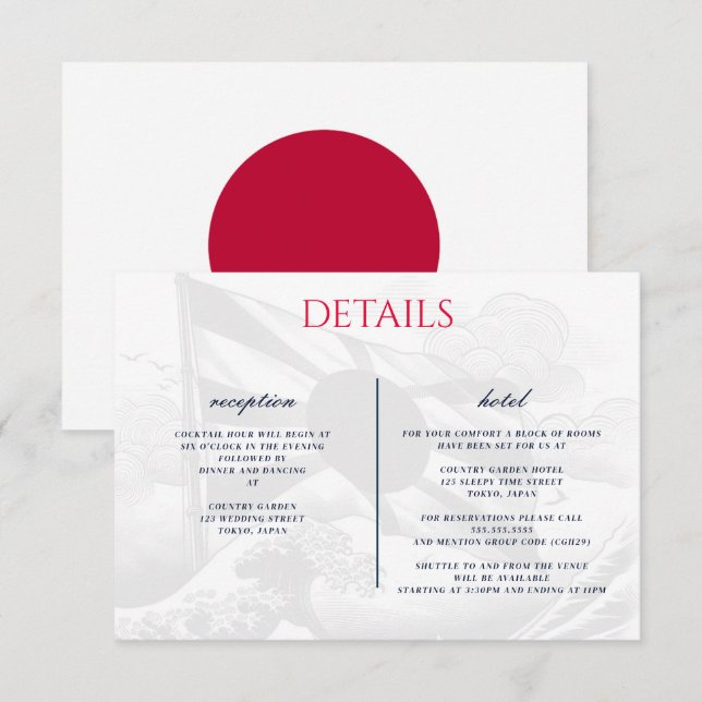 Carte D'accompagnement Couple du Japon (Devant / Derrière)