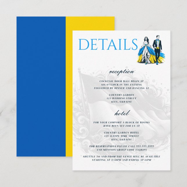 Carte D'accompagnement Couple d'Ukraine (Devant / Derrière)